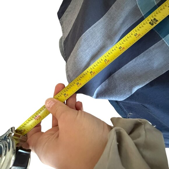 Burberry Brit Womens Cotton Checkered Print Button-Up Blouse Blue Size S Tunic - Picture 16 of 16